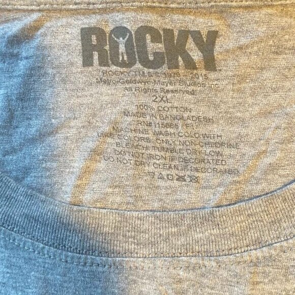 Rocky 1 Mens T Shirt Short Sleeve XL Gray Color Movie T Shirt Stairs Scene - Picture 4 of 4